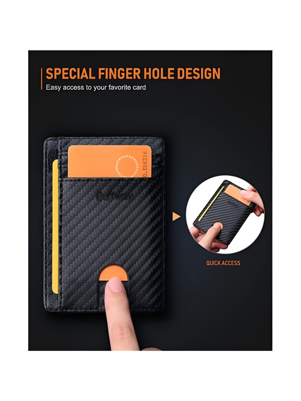 Slim Minimalist Front Pocket RFID Blocking Leather Wallets for Men Women